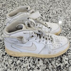 Nike White Air Force One Mid 07 Triple White Sneakers